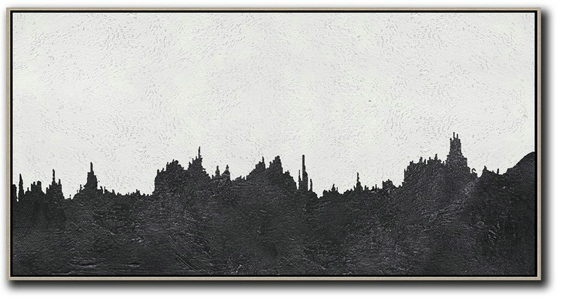 Abstract Art Decor Large Canvas Painting,Oversized Panoramic Minimal Art On Canvas - Abstract Painting Modern Art